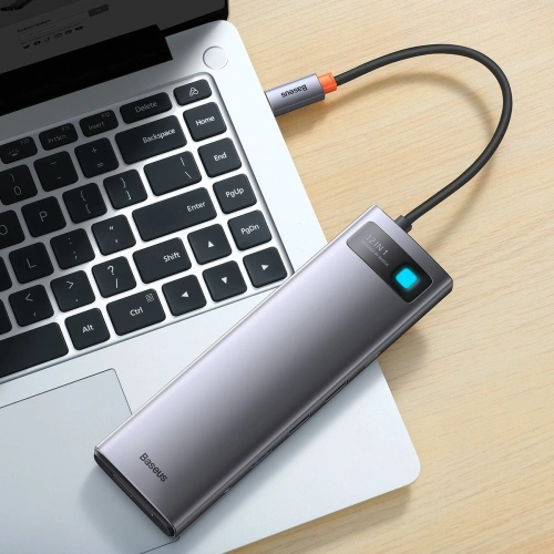 Kup HUB Baseus Metal Gleam USB-C 12w1 HDMI / DP / USB Tip C / minijack 3.5mm / RJ45 / SD - BSU3545 - {ean13} - Sklep Home Screen