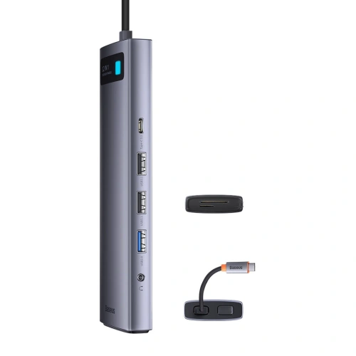 Kup HUB Baseus Metal Gleam USB-C 12w1 HDMI / DP / USB Tip C / minijack 3.5mm / RJ45 / SD - BSU3545 - {ean13} - Sklep Home Screen