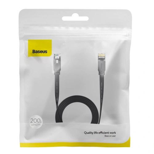 Buy Baseus Speed Six Flat Ethernet Cable RJ45 1000Mbps 2m black - BSU3549 - {ean13} - Home Screen Store Europe