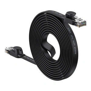 Ploché síťové kabel Baseus Speed Six RJ45 1000Mbps 10m černý