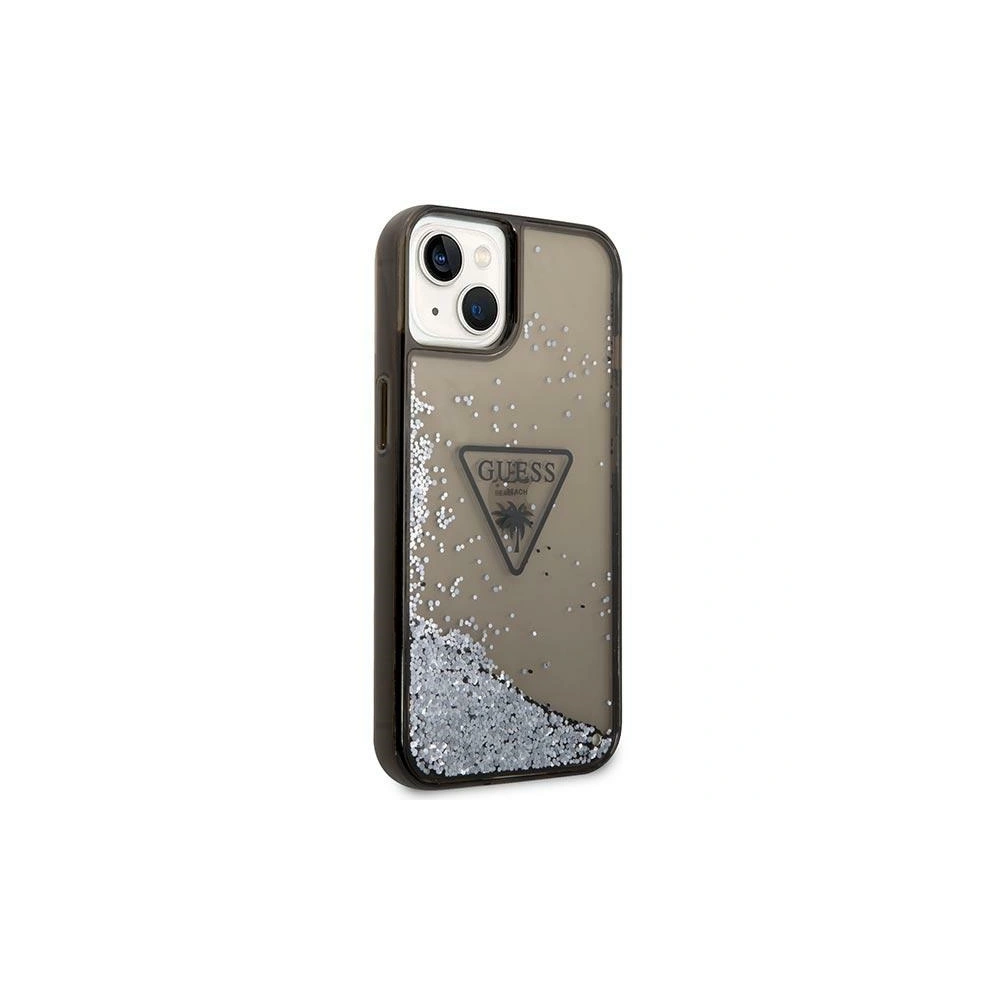 Etui Guess GUHCP14MLFCTPK Apple iPhone 14 Plus / 15 Plus czarny/black hardcase Liquid Glitter Palm Collection