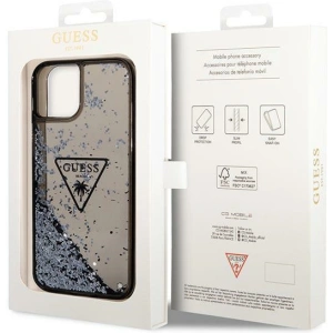 Etui Guess GUHCP14MLFCTPK Apple iPhone 14 Plus / 15 Plus czarny/black hardcase Liquid Glitter Palm Collection