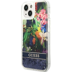 Etui Guess GUHCP14MLFLSB Apple iPhone 14 Plus / 15 Plus niebieski/blue hardcase Flower Liquid Glitter