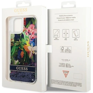 Etui Guess GUHCP14MLFLSB Apple iPhone 14 Plus / 15 Plus niebieski/blue hardcase Flower Liquid Glitter