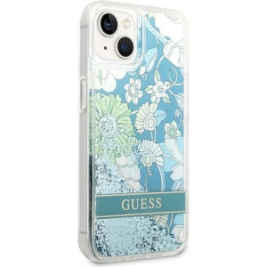Etui Guess GUHCP14MLFLSN Apple iPhone 14 Plus / 15 Plus zielony/green hardcase Flower Liquid Glitter