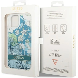 Etui Guess GUHCP14MLFLSN Apple iPhone 14 Plus / 15 Plus zielony/green hardcase Flower Liquid Glitter