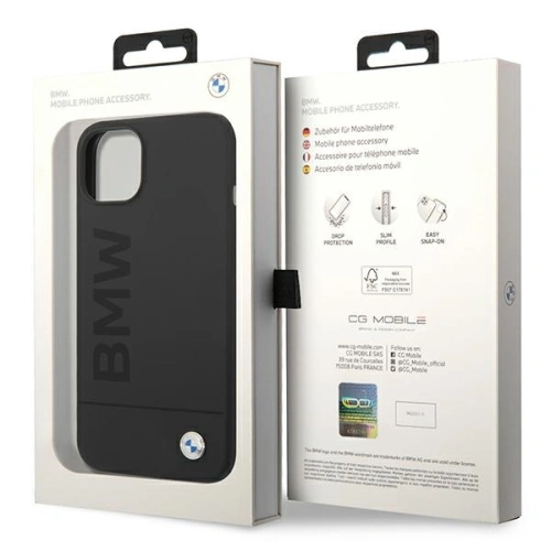 Buy BMW BMHMP14MSLBLBK Apple iPhone 14 Plus / 15 Plus black hardcase Silicone Signature Logo Magsafe - BMW301 - {ean13} - Home Screen Store Europe