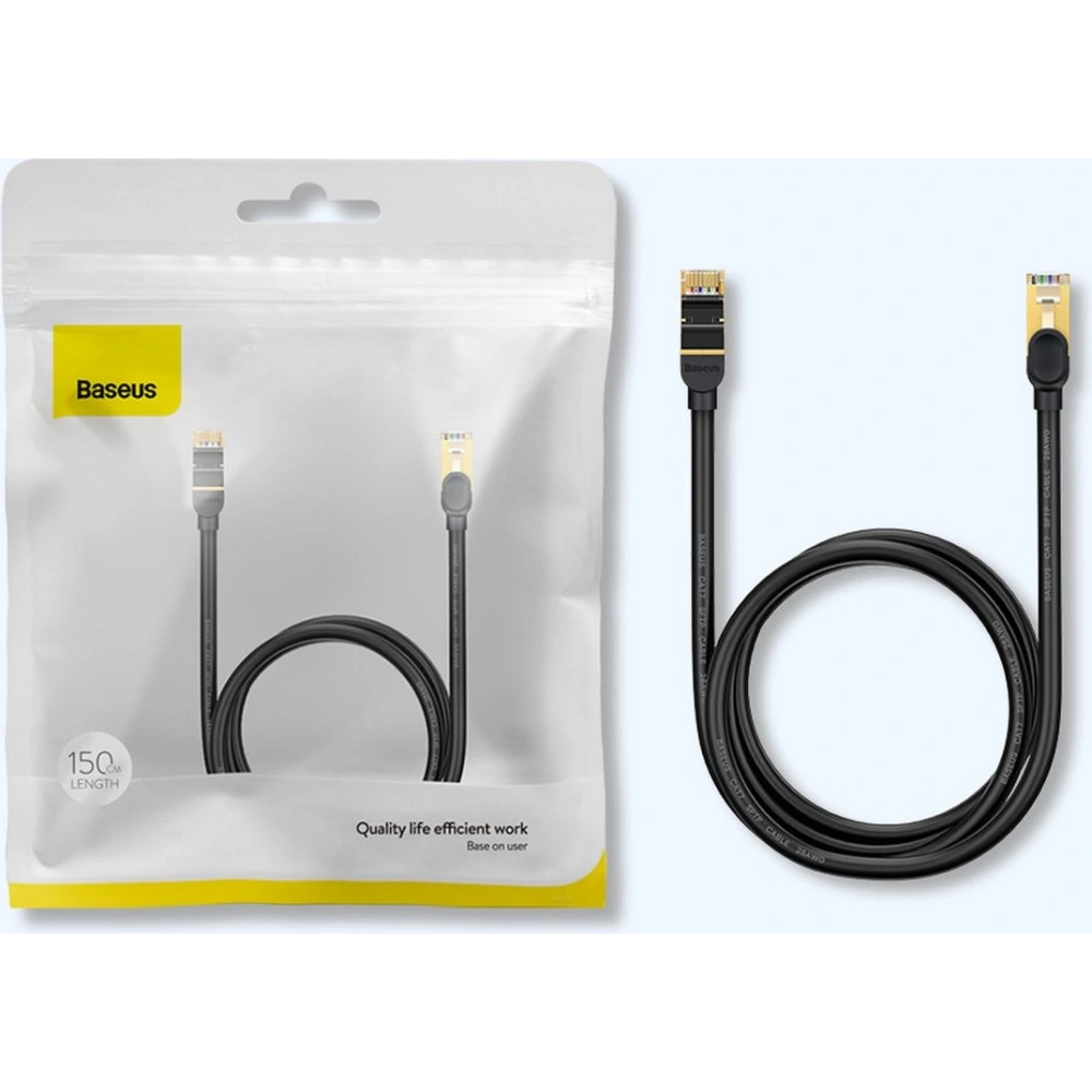 Kabel sieciowy Baseus Speed Seven RJ45 10Gbps 10m czarny