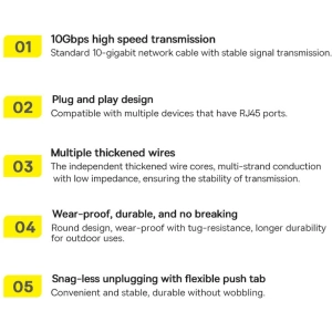 Kup Kabel sieciowy Baseus Speed Seven RJ45 10Gbps 15m czarny - BSU3557 - {ean13} - Sklep Home Screen