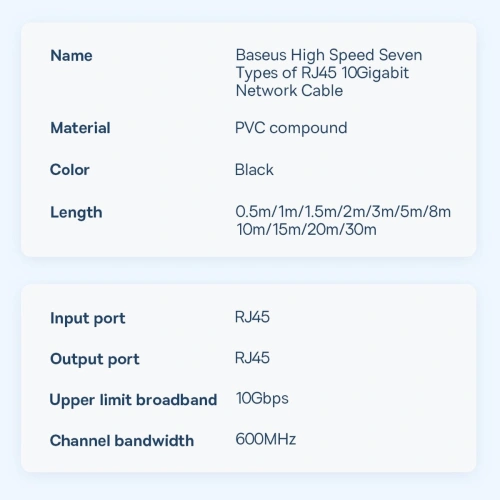Kup Cablul de rețea Baseus Speed Seven RJ45 10Gbps 20m negru - BSU3558 - {ean13} - Sklep Home Screen