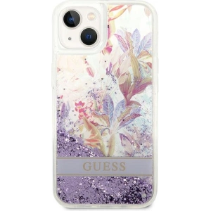 Etui Guess GUHCP14MLFLSU Apple iPhone 14 Plus / 15 Plus fioletowy/purple hardcase Flower Liquid Glitter
