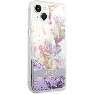 Etui Guess GUHCP14MLFLSU Apple iPhone 14 Plus / 15 Plus fioletowy/purple hardcase Flower Liquid Glitter