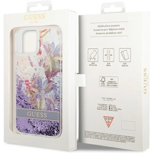 Etui Guess GUHCP14MLFLSU Apple iPhone 14 Plus / 15 Plus fioletowy/purple hardcase Flower Liquid Glitter