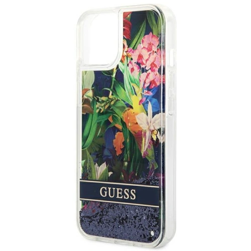 Kup Etui Guess GUHCP14SLFLSB Apple iPhone 14 modrý/blue hardcase Flower Liquid Glitter - GUE2062 - {ean13} - Sklep Home Screen