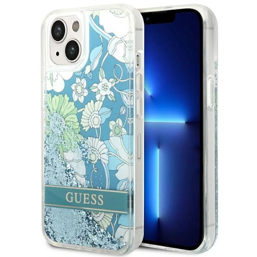 Kup Etui Guess GUHCP14SLFLSN Apple iPhone 14 zelené/green hardcase Flower Liquid Glitter - GUE2063 - {ean13} - Sklep Home Screen