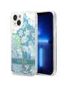 Etui Guess GUHCP14SLFLSN Apple iPhone 14 zöld/green kemény tok Flower Liquid Glitter