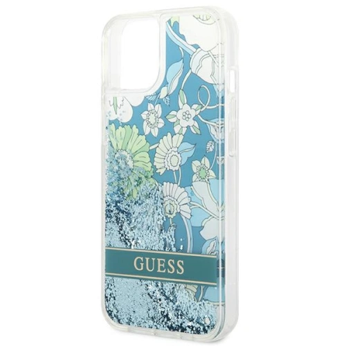 Kup Case Guess GUHCP14SLFLSN Apple iPhone 14 grün/hardcase Flower Liquid Glitter - GUE2063 - {ean13} - Sklep Home Screen