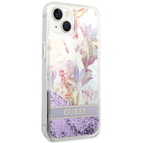 Kup Etui Guess GUHCP14SLFLSU Apple iPhone 14 lila/purple kemény tok Virágos Folyékony Csillámpor - GUE2064 - {ean13} - Sklep Home Screen