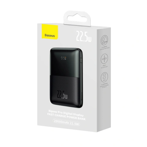 Kup Powerbank Baseus Bipow Pro 20000mAh 22.5W + cablu USB-A - USB-C 3A 0.3m negru - BSU3561 - {ean13} - Sklep Home Screen