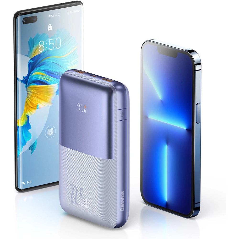 Powerbank Baseus Bipow Pro 20000mAh 22.5W + kabel USB-A - USB-C 3A 0.3m fioletowy