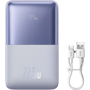 Powerbank Baseus Bipow Pro 20000mAh 22.5W + kabel USB-A - USB-C 3A 0.3m fioletowy