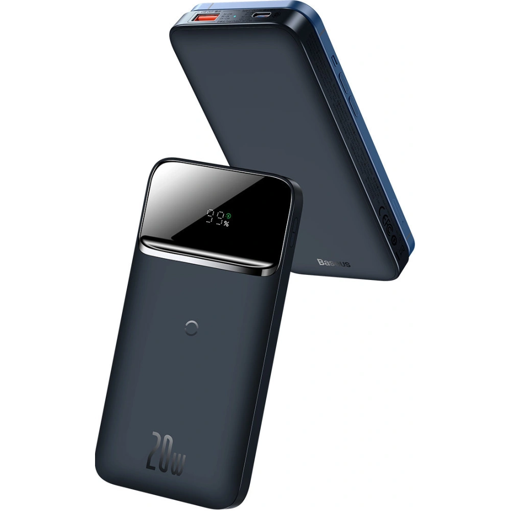 Powerbank Baseus Magnetic 10000mAh 20W Overseas Edition + kabel USB-A - USB-C granatowy