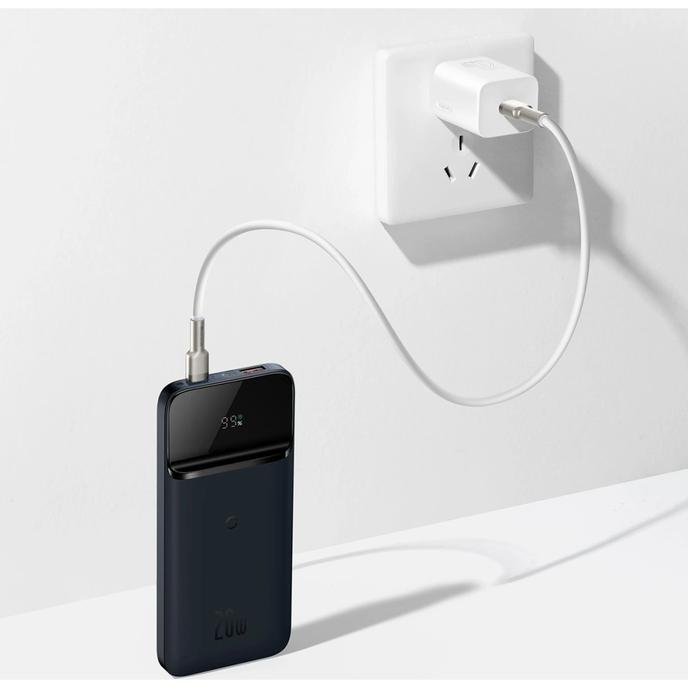 Powerbank Baseus Magnetic 10000mAh 20W Overseas Edition + kabel USB-A - USB-C granatowy