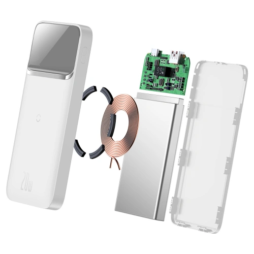 Kup Powerbank Baseus Magnetic 10000mAh 20W Overseas Edition + kabel USB-A - USB-C biały - BSU3564 - {ean13} - Sklep Home Screen