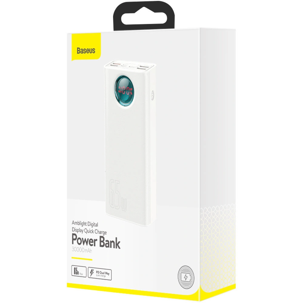Powerbank Baseus Amblight 65W 30000mAh Overseas Edition biały