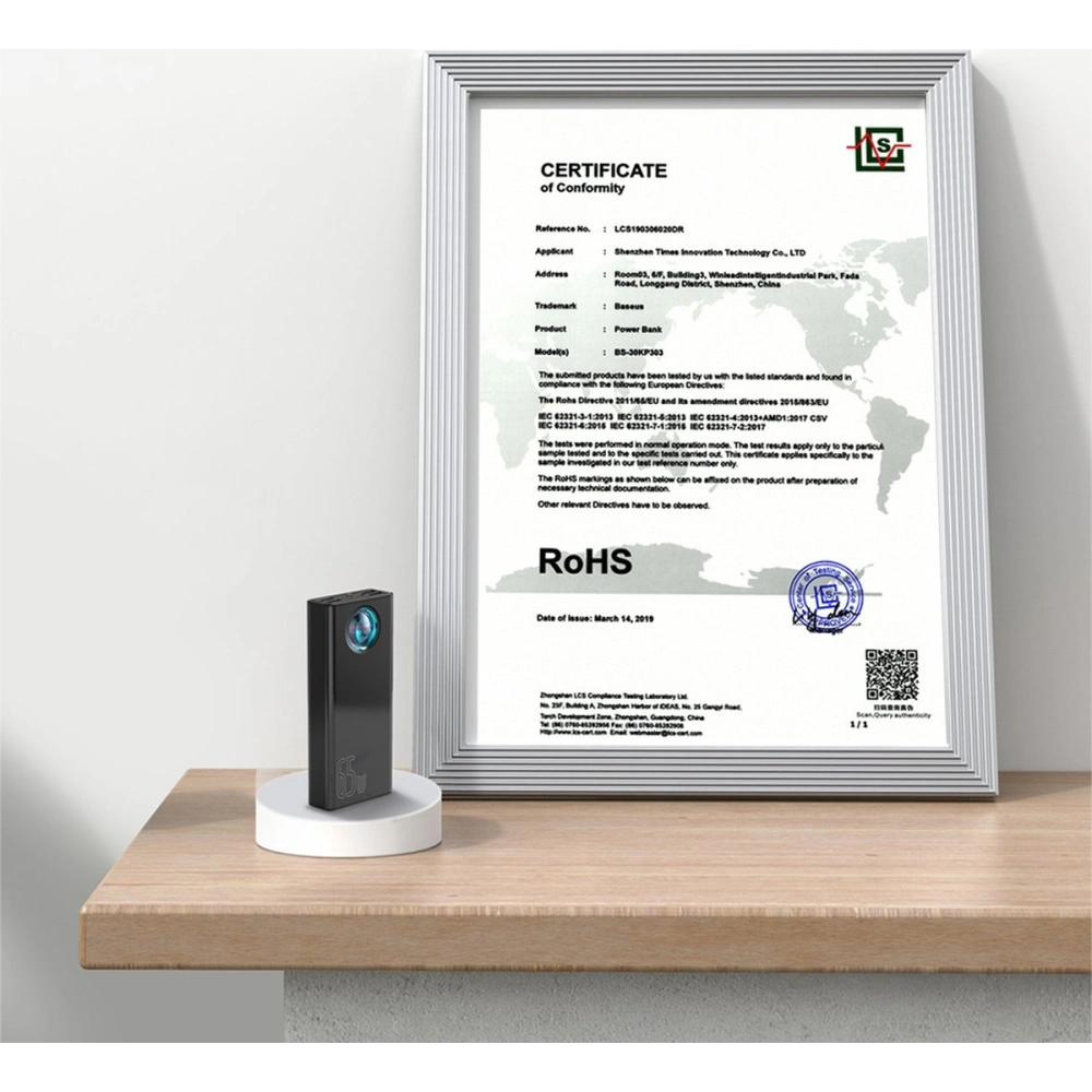 Powerbank Baseus Amblight 65W 30000mAh Overseas Edition biały