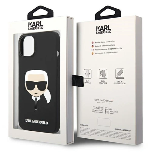 Kup Etui Karl Lagerfeld KLHCP14SSLKHBK Apple iPhone 14 hardcase negru/black Silicon Karl`s Head - KLD1078 - {ean13} - Sklep Home Screen