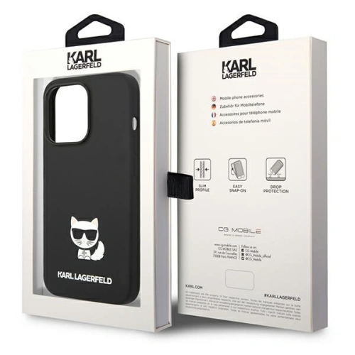 Buy Karl Lagerfeld KLHCP14XSLCTBK Apple iPhone 14 Pro Max hardcase black Silicone Choupette Body - KLD1079 - {ean13} - Home Screen Store Europe