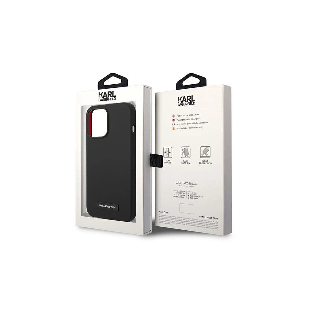 Etui Karl Lagerfeld KLHMP14LSLMP1K Apple iPhone 14 Pro hardcase czarny/black Silicone Plaque Magsafe