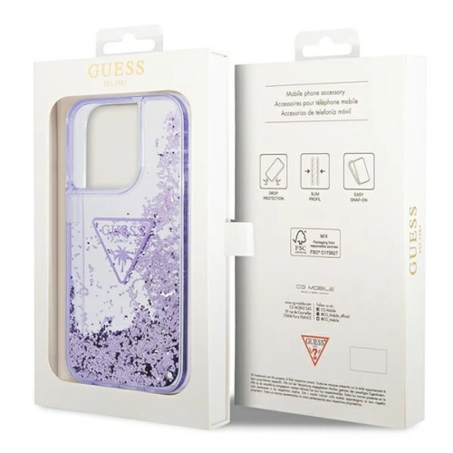 Kup Etui Guess GUHCP14XLFCTPU Apple iPhone 14 Pro Max fioletowy/purple hardcase Liquid Glitter Palm Collection - GUE2066 - {ean13} - Sklep Home Screen