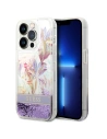 Etui Guess GUHCP14XLFLSU Apple iPhone 14 Pro Max violet/hardcase cu flori și glitter lichid