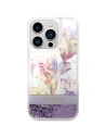 Kup Etui Guess GUHCP14XLFLSU Apple iPhone 14 Pro Max violet/hardcase cu flori și glitter lichid - GUE2067 - {ean13} - Sklep Home Screen