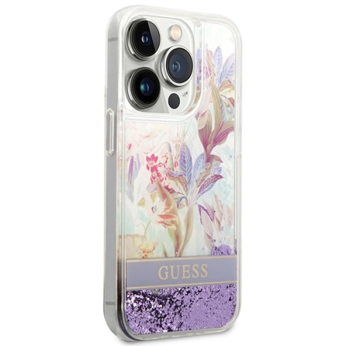 Kup Etui Guess GUHCP14XLFLSU Apple iPhone 14 Pro Max fioletowy/purple hardcase Flower Liquid Glitter - GUE2067 - {ean13} - Sklep Home Screen