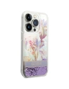 Kup Etui Guess GUHCP14XLFLSU Apple iPhone 14 Pro Max violet/hardcase cu flori și glitter lichid - GUE2067 - {ean13} - Sklep Home Screen