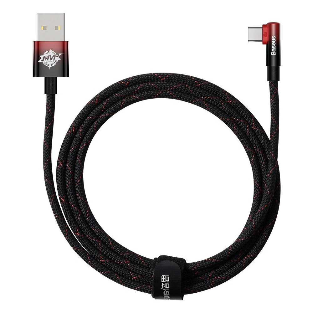 Kabel kątowy Baseus MVP 2 Elbow USB-A - USB-C 2m PD 100W 5A czerwony