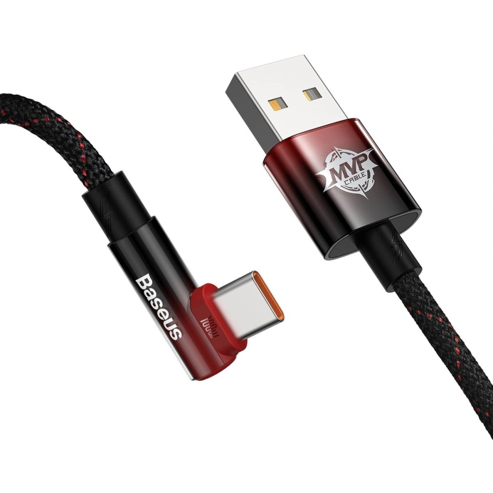 Kabel kątowy Baseus MVP 2 Elbow USB-A - USB-C 2m PD 100W 5A czerwony