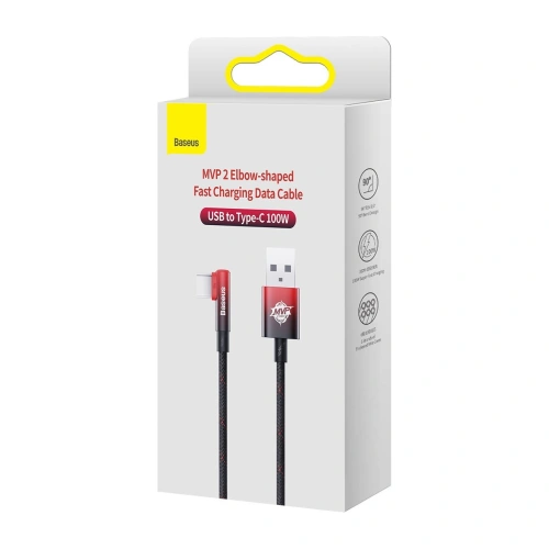 Kup Kabel úhlový Baseus MVP 2 Elbow USB-A - USB-C 2m PD 100W 5A červený - BSU3567 - {ean13} - Sklep Home Screen