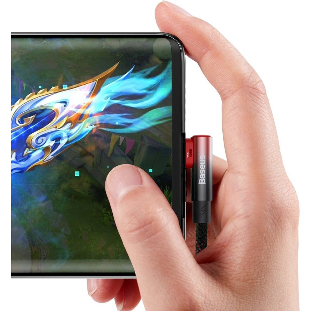 Kabel kątowy Baseus MVP 2 Elbow USB-A - USB-C 2m PD 100W 5A czerwony