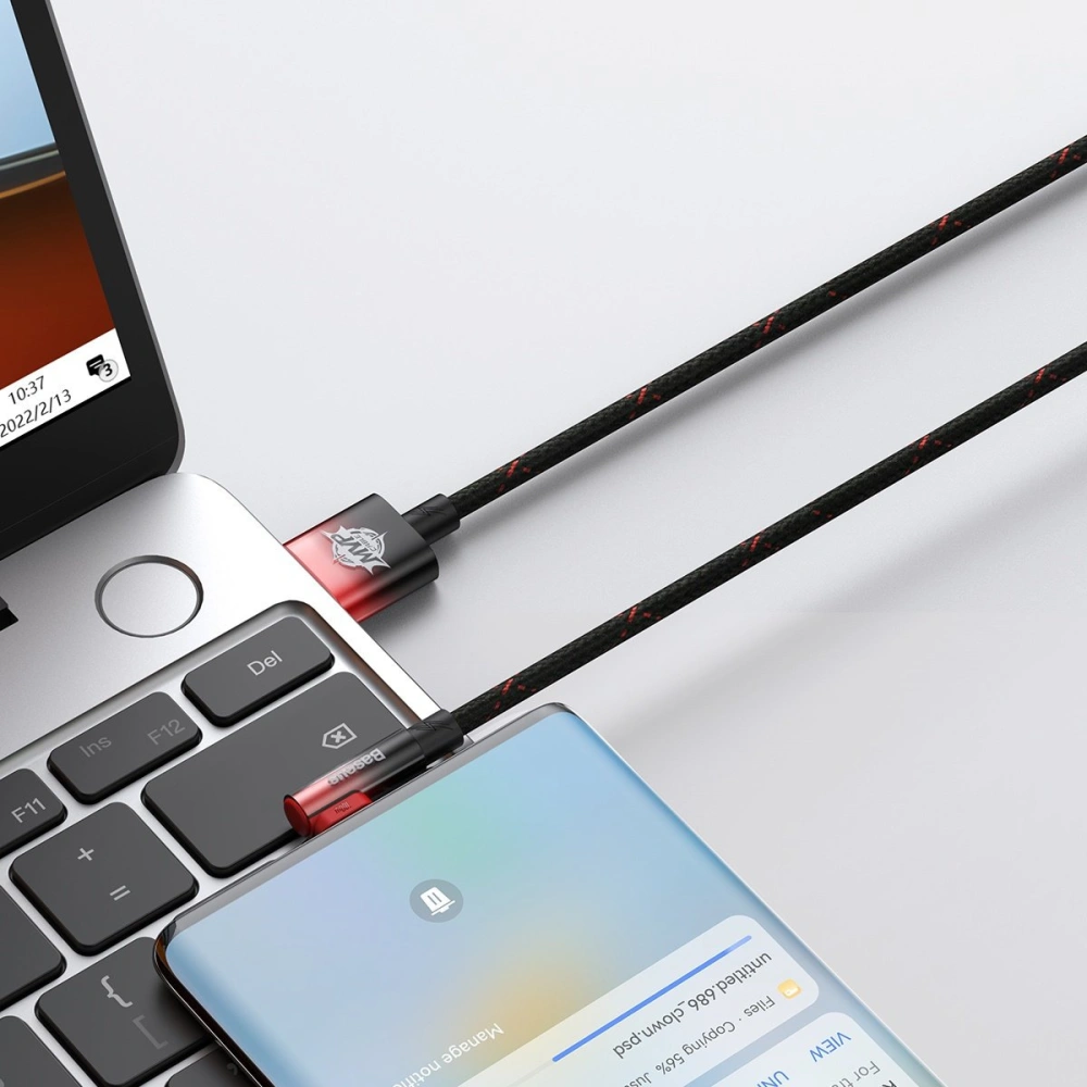 Kabel kątowy Baseus MVP 2 Elbow USB-A - USB-C 2m PD 100W 5A czerwony