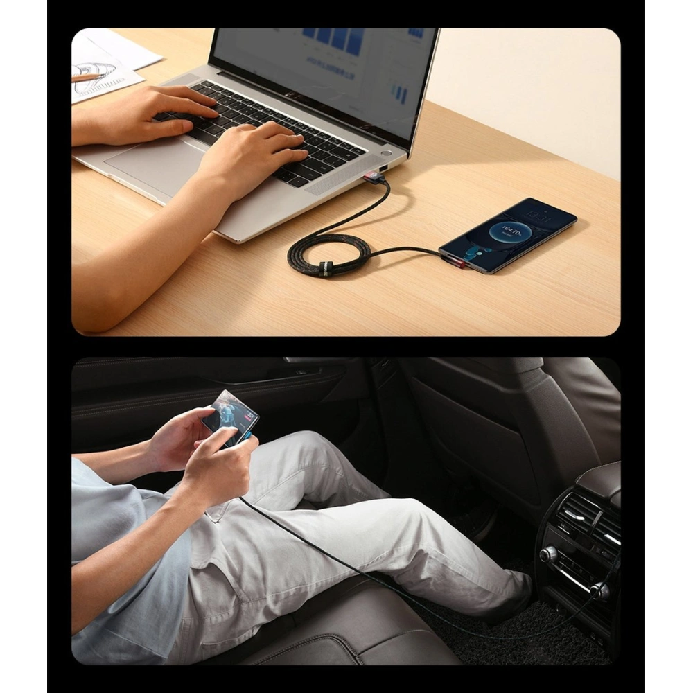 Kabel kątowy Baseus MVP 2 Elbow USB-A - USB-C 2m PD 100W 5A czerwony