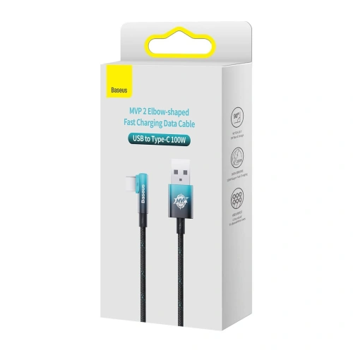 Kup Kabel unghiular Baseus MVP 2 Elbow USB-A - USB-C 2m PD 100W 5A albastru - BSU3568 - {ean13} - Sklep Home Screen
