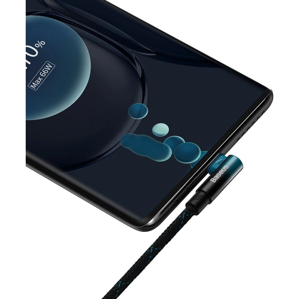 Kabel kątowy Baseus MVP 2 Elbow USB-A - USB-C 2m PD 100W 5A niebieski