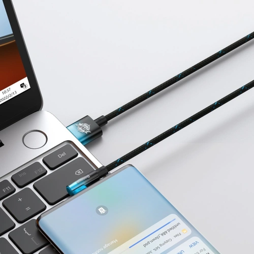 Kup Kabel unghiular Baseus MVP 2 Elbow USB-A - USB-C 2m PD 100W 5A albastru - BSU3568 - {ean13} - Sklep Home Screen