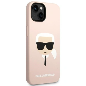 Etui Karl Lagerfeld KLHMP14MSLKHLP Apple iPhone 14 Plus / 15 Plus hardcase jasnoróżowy/light pink Silicone Karl`s Head Magsafe