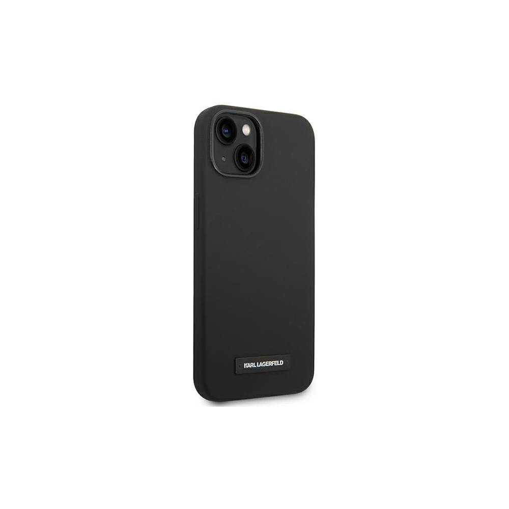 Etui Karl Lagerfeld KLHMP14MSLMP1K Apple iPhone 14 Plus / 15 Plus hardcase czarny/black Silicone Plaque Magsafe