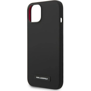 Etui Karl Lagerfeld KLHMP14MSLMP1K Apple iPhone 14 Plus / 15 Plus hardcase czarny/black Silicone Plaque Magsafe